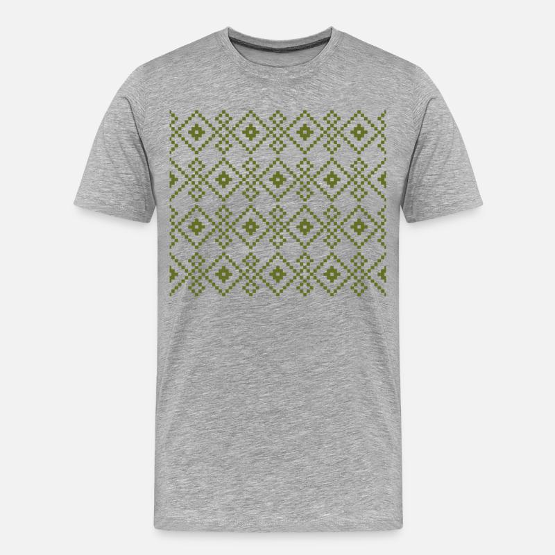 Weihnachtspullover (grün) - Männer Premium Bio T-Shirt - Grau meliert