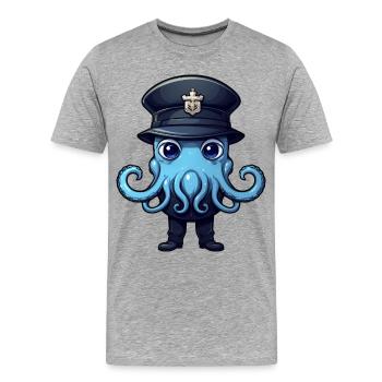 Polizei Tintenfisch - Männer Premium Bio T-Shirt - Grau meliert - Vorne - Damien (186cm)