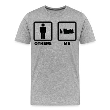 La vie d’un cheminot - T-shirt bio Premium Homme - gris chiné - Devant - Damien (186cm)
