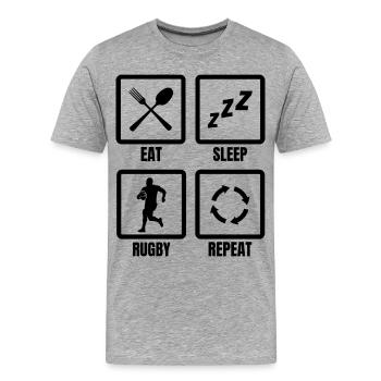 Daily Rugby Schedule - Men's Premium Organic T-Shirt - heather grey - Front - Damien (186cm)