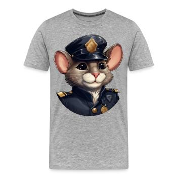 Mice Policeman - Men's Premium Organic T-Shirt - heather grey - Front - Damien (186cm)