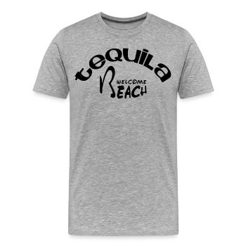 Bienvenue Strandbogen - T-shirt bio Premium Homme - gris chiné - Devant - Damien (186cm)