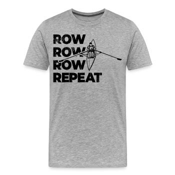 Rowing Repetition - Men's Premium Organic T-Shirt - heather grey - Front - Damien (186cm)