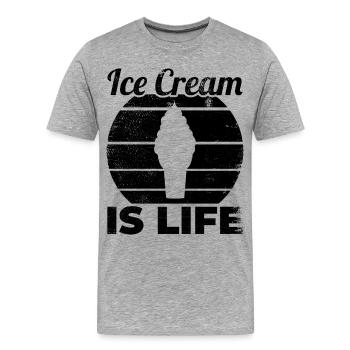 Ice Cream Vendor Saying - Men's Premium Organic T-Shirt - heather grey - Front - Damien (186cm)