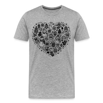 Hello Winter! Winter Love - Männer Premium Bio T-Shirt - Grau meliert - Vorne - Damien (186cm)