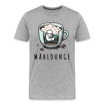 mählounge melange schaf lounge wortspiel kaffee - Männer Premium Bio T-Shirt - Grau meliert - Vorne - Damien (186cm)