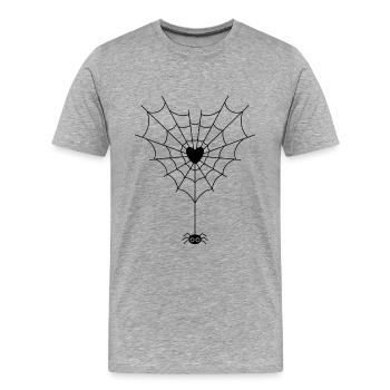Araignée dans une toile d’araignée - T-shirt bio Premium Homme - gris chiné - Devant - Damien (186cm)