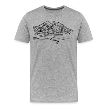 mount mckinley, Denali, Alaska, Berg, Gletscher - Männer Premium Bio T-Shirt - Grau meliert - Vorne - Damien (186cm)