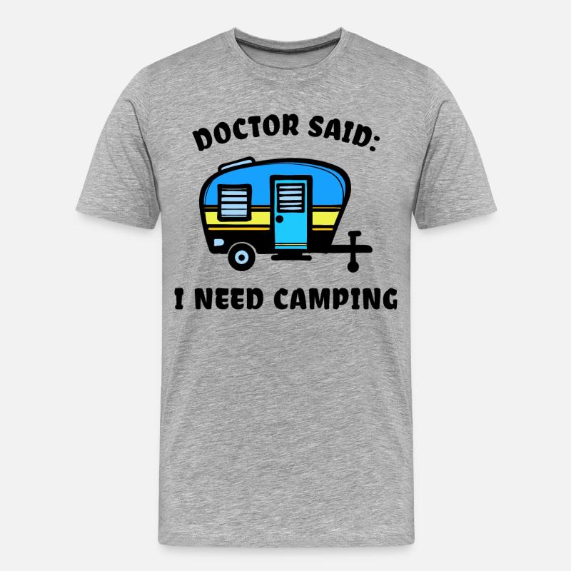 Camper Camping Wohnmobil Statement Wanderer - Männer Premium Bio T-Shirt - Grau meliert