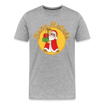Cadeaux du Père Noël - T-shirt bio Premium Homme - gris chiné - Devant - Damien (186cm)