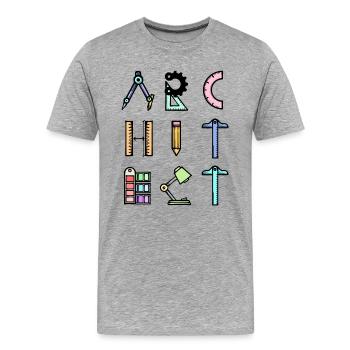 Profession d’architecte disant Job Career Supervisor - T-shirt bio Premium Homme - gris chiné - Devant - Damien (186cm)