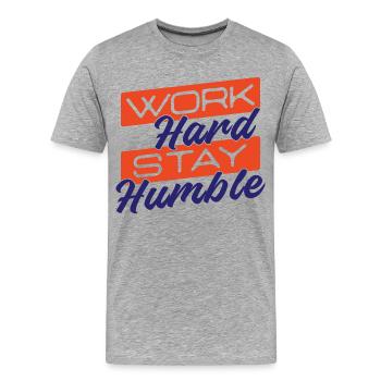 Arbeitskollege Statement Job Erfolg Karriere - Männer Premium Bio T-Shirt - Grau meliert - Vorne - Damien (186cm)