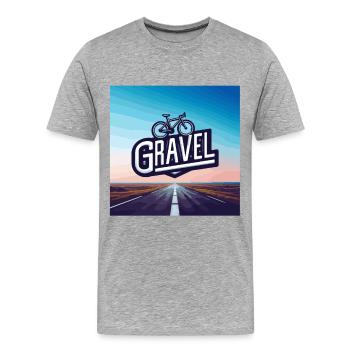 Vélo gravel sur route - T-shirt bio Premium Homme - gris chiné - Devant - Damien (186cm)