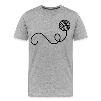 Boule de laine de dessin animé - T-shirt bio Premium Homme - gris chiné - Devant - Damien (186cm)