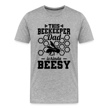 Imker Vater ist fleißig wie eine Biene - Männer Premium Bio T-Shirt - Grau meliert - Vorne - Damien (186cm)
