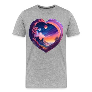 Le Songe d’une nuit d’été - T-shirt bio Premium Homme - gris chiné - Devant - Damien (186cm)