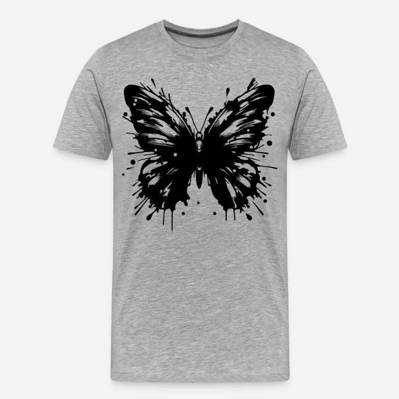 Schmetterling - Männer Premium Bio T-Shirt - Grau meliert