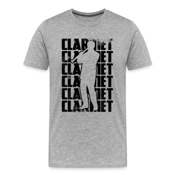 Clarinette - T-shirt bio Premium Homme - gris chiné - Devant - Damien (186cm)