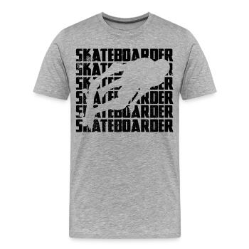 Skateboarder - Männer Premium Bio T-Shirt - Grau meliert - Vorne - Damien (186cm)