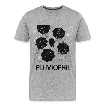 regen pluviophil nass regenschirm regnen wetter wa - Männer Premium Bio T-Shirt - Grau meliert - Vorne - Damien (186cm)