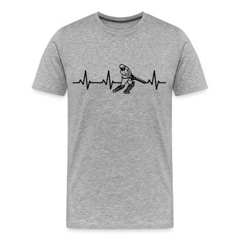 Cricketspieler Herzklopfen - Männer Premium Bio T-Shirt - Grau meliert - Vorne - Damien (186cm)