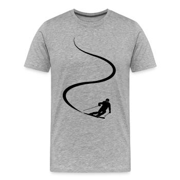 Piste de ski, Après-ski, Sports d’hiver, Vacances au ski - T-shirt bio Premium Homme - gris chiné - Devant - Damien (186cm)