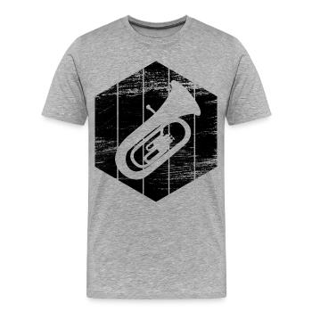 Tuba - Männer Premium Bio T-Shirt - Grau meliert - Vorne - Damien (186cm)