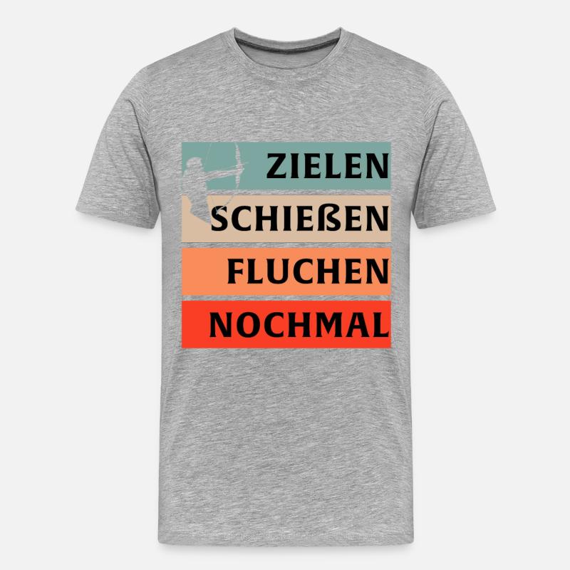 Bogen Bogenschießen - Männer Premium Bio T-Shirt - Grau meliert