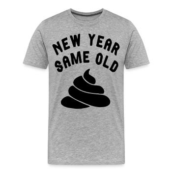 Jedes Silvester ist es dasselbe... # - Männer Premium Bio T-Shirt - Grau meliert - Vorne - Damien (186cm)