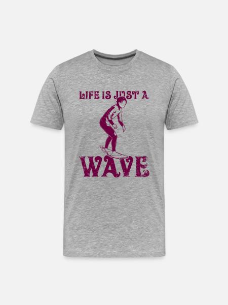 Life is just a wave - Men's Premium Organic T-Shirt - heather grey