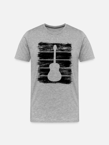 Guitar Sketch - Men's Premium Organic T-Shirt - heather grey