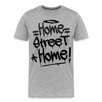 Home Street Home - Männer Premium Bio T-Shirt - Grau meliert - Vorne - Damien (186cm)