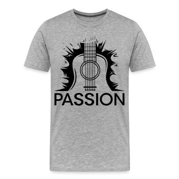 passion guitar music passion guitarist icon - Men's Premium Organic T-Shirt - heather grey - Front - Damien (186cm)