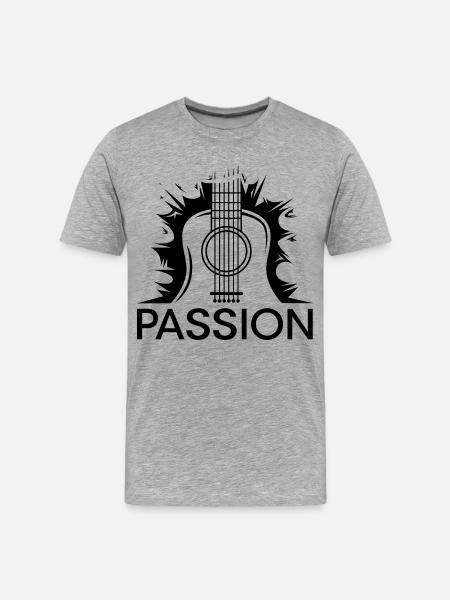 passion guitar music passion guitarist icon - Men's Premium Organic T-Shirt - heather grey