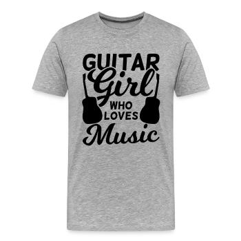 Guitarist - Men's Premium Organic T-Shirt - heather grey - Front - Damien (186cm)