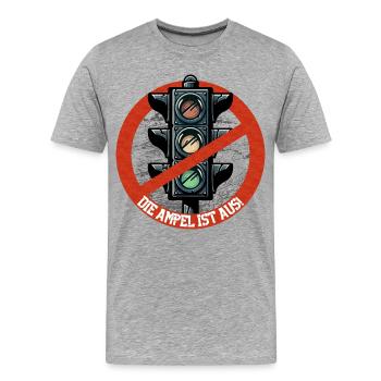 Die AMPEL ist AUS! - Männer Premium Bio T-Shirt - Grau meliert - Vorne - Damien (186cm)