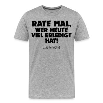 Je ne me soucie pas des dictons drôles - T-shirt bio Premium Homme - gris chiné - Devant - Damien (186cm)