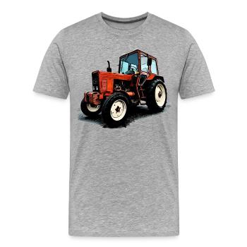 Belarus MTS 550 - Men's Premium Organic T-Shirt - heather grey - Front - Damien (186cm)