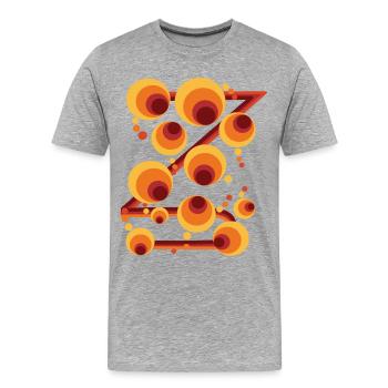 Abstraktes Polka Dot Kreismuster - Männer Premium Bio T-Shirt - Grau meliert - Vorne - Damien (186cm)