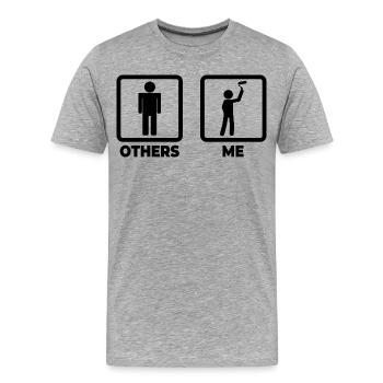 Peintre et décorateur - T-shirt bio Premium Homme - gris chiné - Devant - Damien (186cm)
