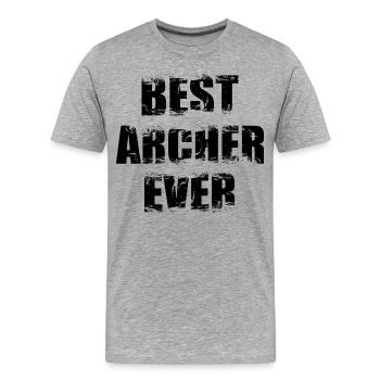 Best Archer - Men's Premium Organic T-Shirt - heather grey - Front - Damien (186cm)