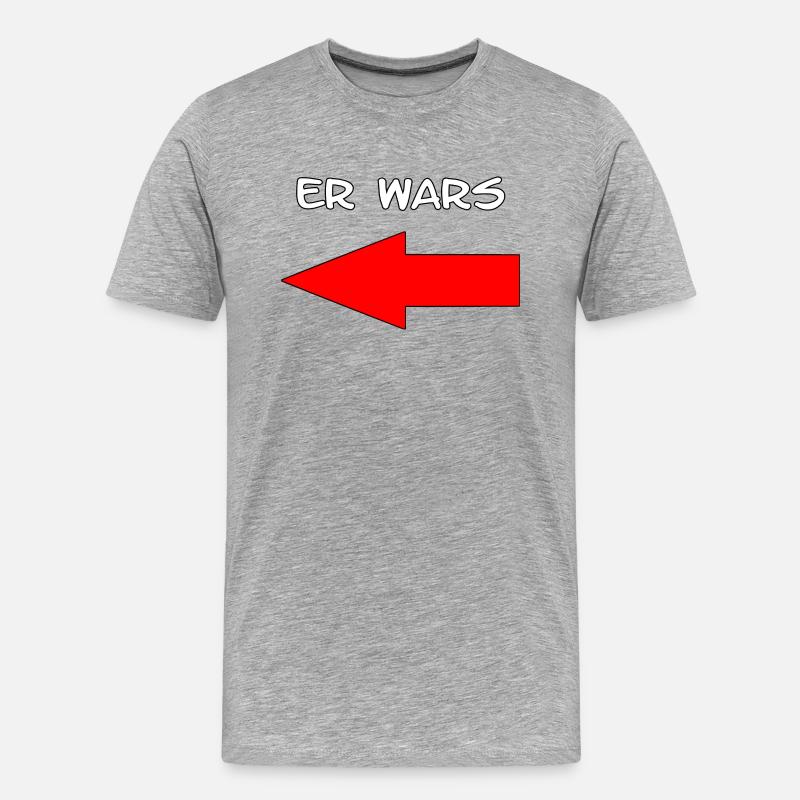 Er Wars Spruch mit Pfeil - Männer Premium Bio T-Shirt - Grau meliert