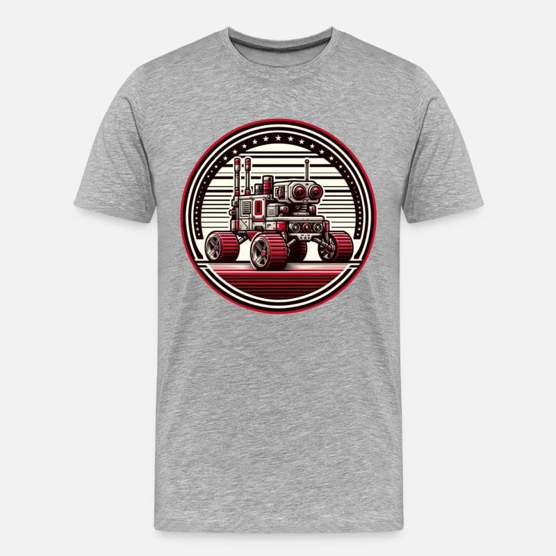 "Himmlischer Entdecker" - Space Rover Abzeichen - Männer Premium Bio T-Shirt - Grau meliert
