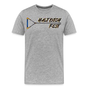 Wellenreiten Wakeboard Wassersport Statement - Männer Premium Bio T-Shirt - Grau meliert - Vorne - Damien (186cm)
