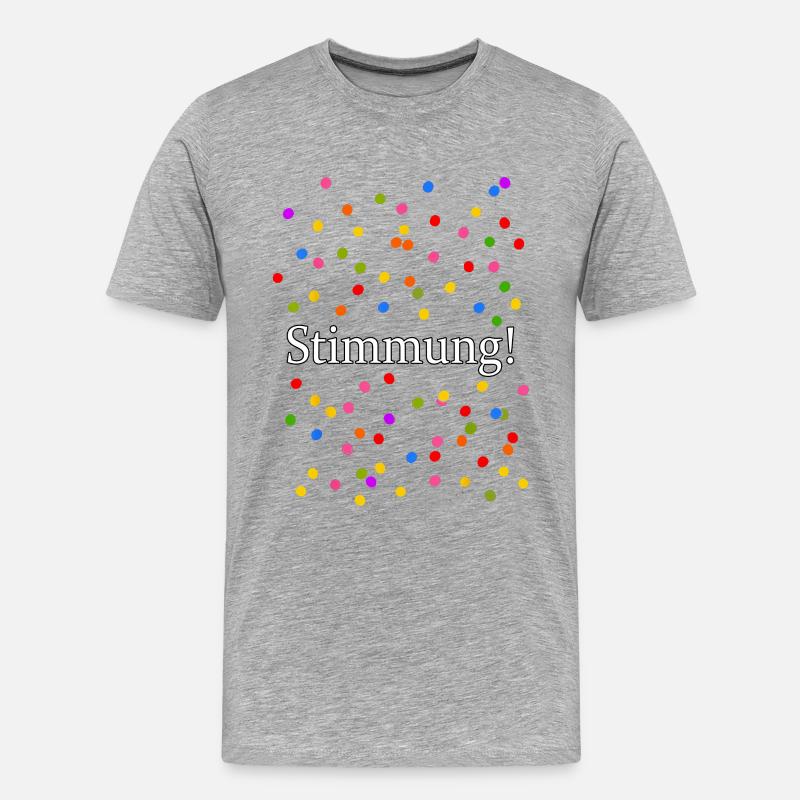 Stimmung Konfetti Silvester Karneval Spruch - Männer Premium Bio T-Shirt - Grau meliert
