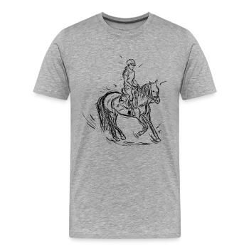 Reiterin - Männer Premium Bio T-Shirt - Grau meliert - Vorne - Damien (186cm)
