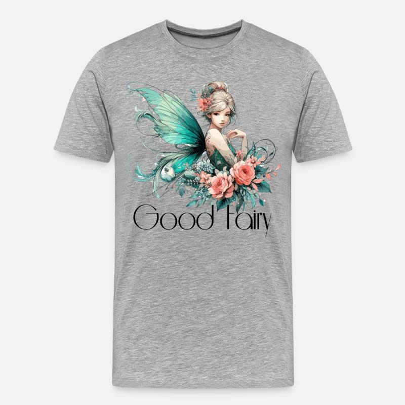 Gute Fee Geschenk - Männer Premium Bio T-Shirt - Grau meliert