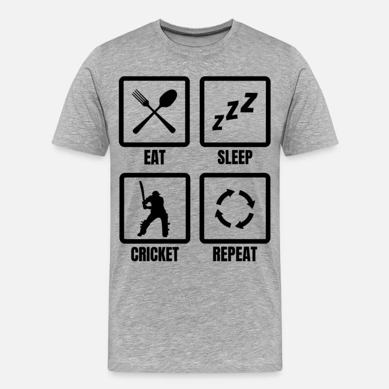 Kricket Routine - Männer Premium Bio T-Shirt - Grau meliert