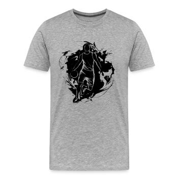 Basketball Grafik - Männer Premium Bio T-Shirt - Grau meliert - Vorne - Damien (186cm)