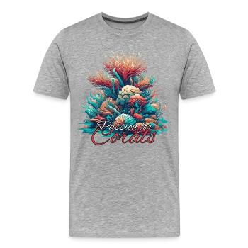 Passion for coral gift - Men's Premium Organic T-Shirt - heather grey - Front - Damien (186cm)